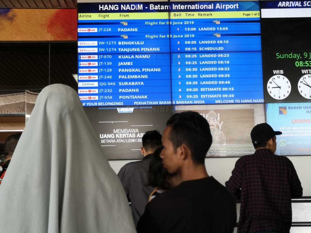 Jumlah Penumpang Pesawat Di Kepri Turun 1,19 Persen