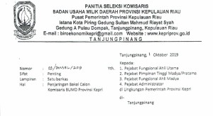 Penjaringan Bakal Calon Komisaris BUMD Provinsi Kepri