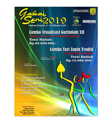 DINAS KEBUDAYAAN DAN PARIWISATA KOTA TANJUNGPINANG GELAR GAWAI SENI TAHUN 2019