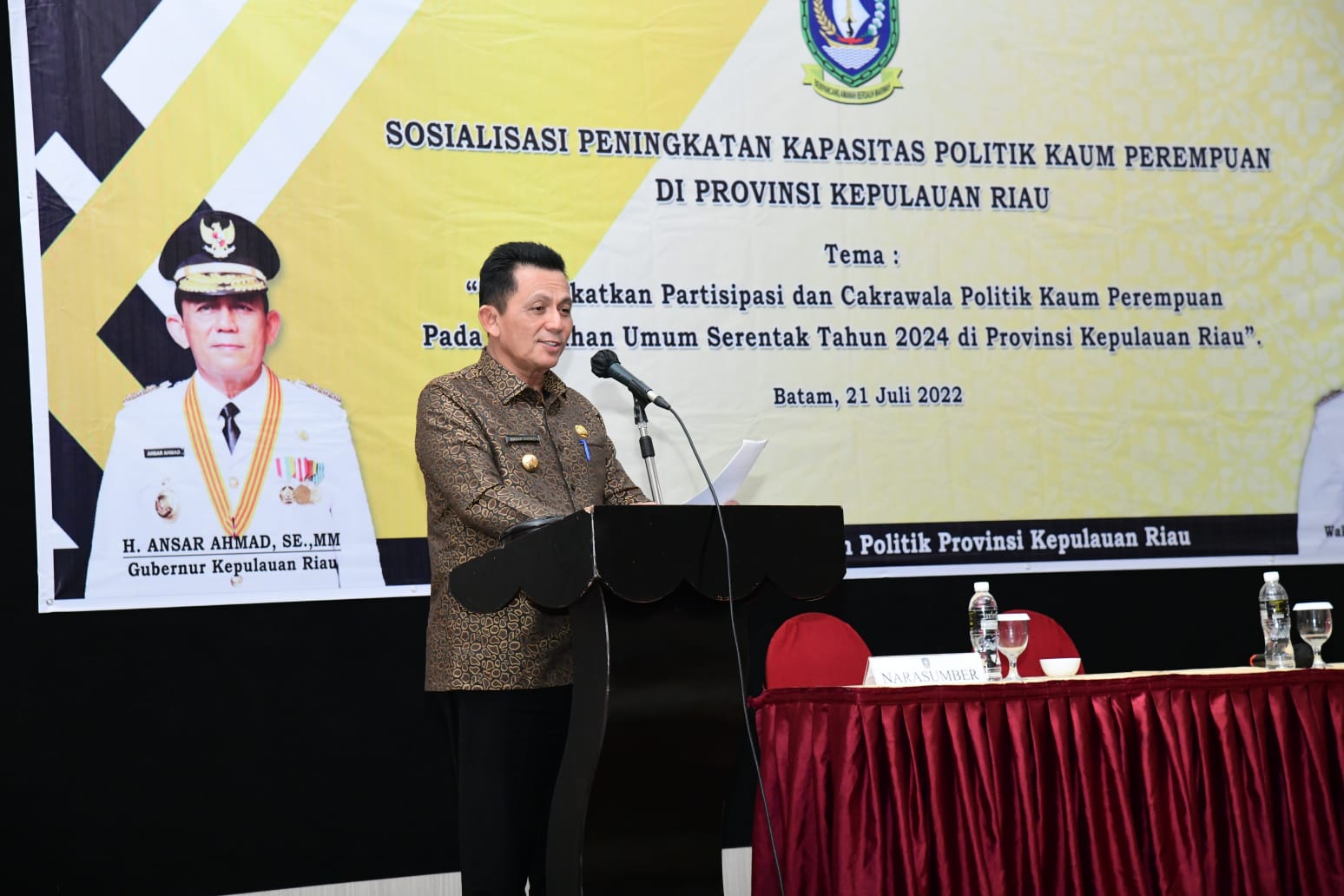 Gubernur Ansar : Peluang Keterwakilan 30 Persen Perempuan  Harus Dimaksimalkan