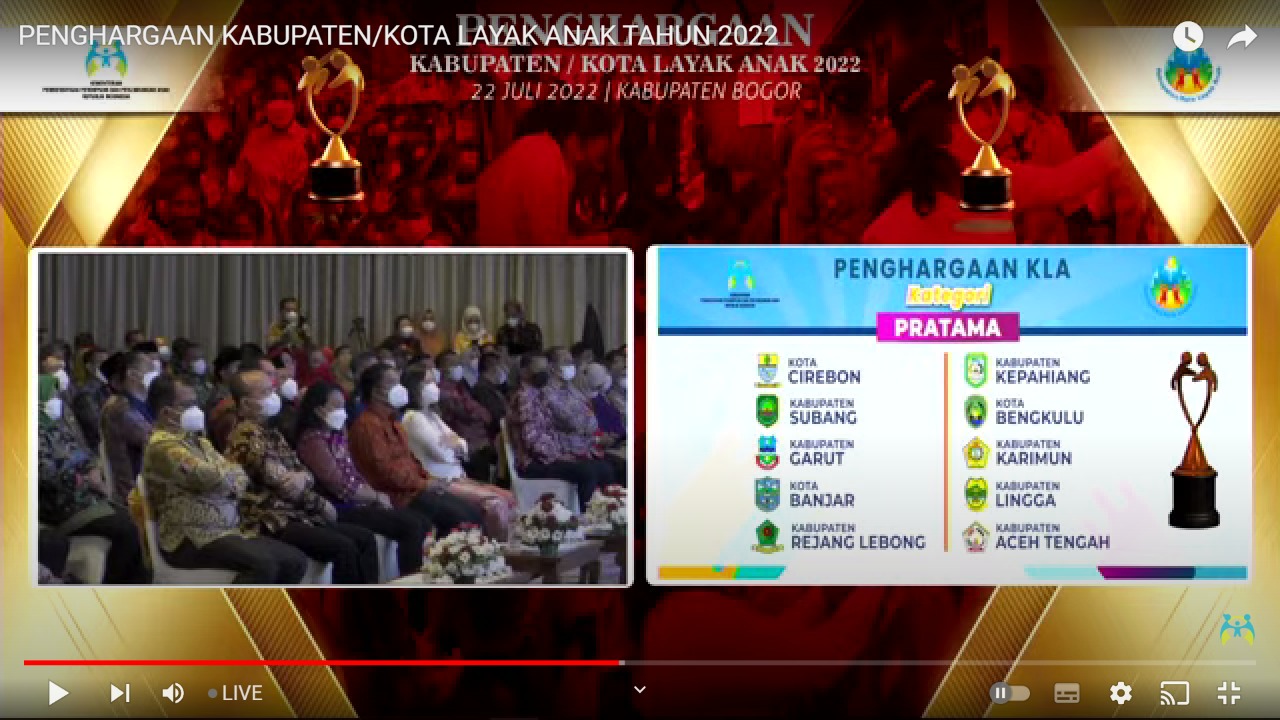 Provinsi Kepri Raih Penghargaan Provinsi Layak Anak Dua Tahun Berturut-turut