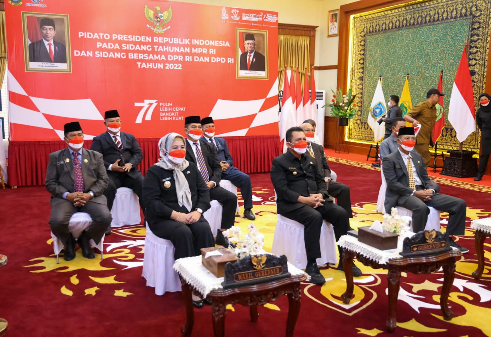 Gubernur Ansar dan Wagub Marlin Saksikan Pidato Kenegaraan Presiden Jokowi