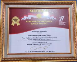 Gubernur Kepri Terima Penghargaan Bidang Pertanian 2022 Dari Kementan RI