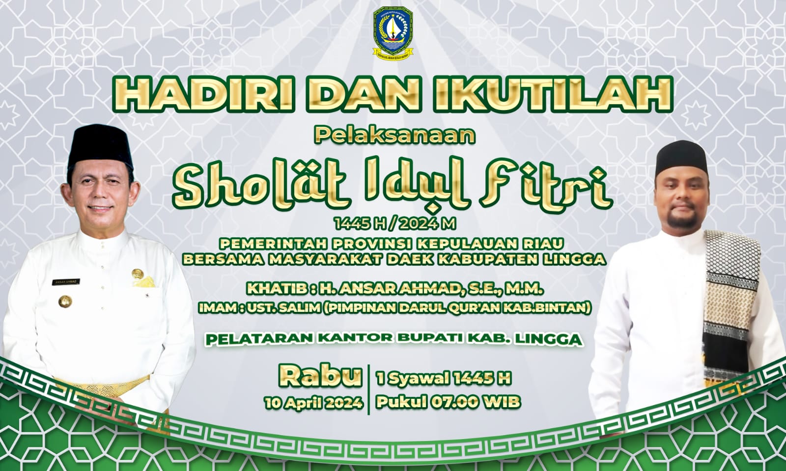 Gubernur Kepri Khatib Sholat Idul Fitri dan Silaturahmi di Lingga