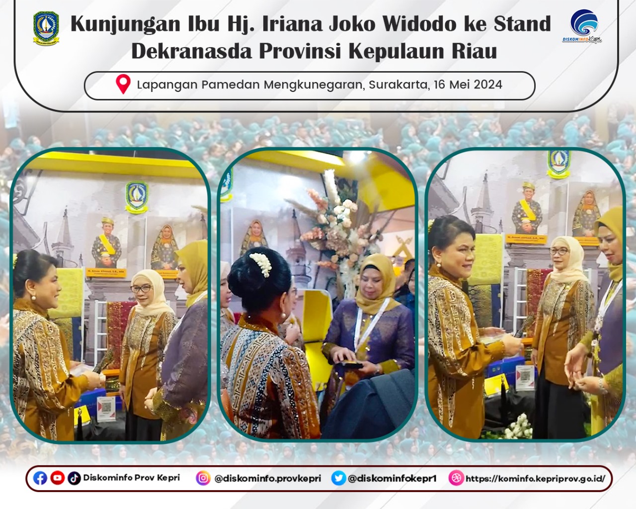 Stand Kepri di Pameran HUT Dekranas ke-44  jadi Atensi Ibu Negara Iriana Jokowi