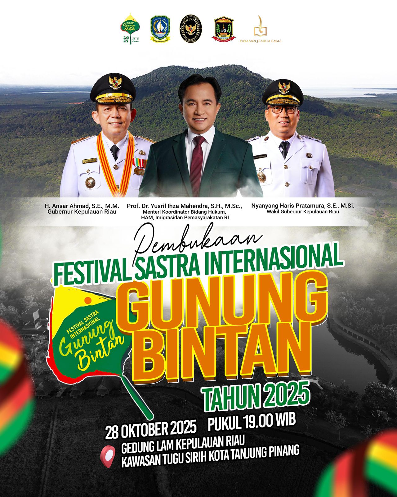 Hadiri Pembukaan Festival Internasional Sastra Gunung Bintan, Dari Pembacaan Puisi oleh Menko Yusril hingga Penampilan Roger Kajol