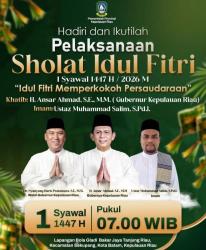 Pemprov Kepri Gelar Salat Idul Fitri 1447 H di Tanjungriau Batam, Halalbihalal Dilaksanakan di Tanjungpinang Hari Ke-2